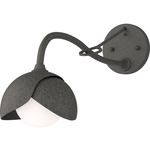 Brooklyn Double Shade Long Arm Wall Sconce - Natural Iron / Natural Iron