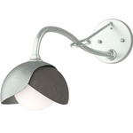 Brooklyn Double Shade Long Arm Wall Sconce - Vintage Platinum / Dark Smoke