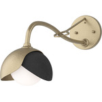 Brooklyn Double Shade Long Arm Wall Sconce - Soft Gold / Black