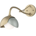 Brooklyn Double Shade Long Arm Wall Sconce - Soft Gold / Vintage Platinum