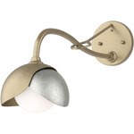 Brooklyn Double Shade Long Arm Wall Sconce - Soft Gold / Sterling