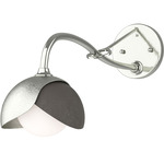 Brooklyn Double Shade Long Arm Wall Sconce - Sterling / Dark Smoke