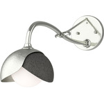 Brooklyn Double Shade Long Arm Wall Sconce - Sterling / Natural Iron