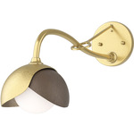 Brooklyn Double Shade Long Arm Wall Sconce - Modern Brass / Bronze
