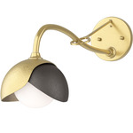 Brooklyn Double Shade Long Arm Wall Sconce - Modern Brass / Oil Rubbed Bronze