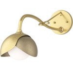 Brooklyn Double Shade Long Arm Wall Sconce - Modern Brass / Soft Gold