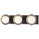 Brooklyn Double Shade Straight Bathroom Vanity Light - Black / Soft Gold