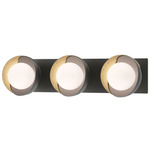 Brooklyn Double Shade Straight Bathroom Vanity Light - Black / Modern Brass