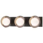 Brooklyn Double Shade Straight Bathroom Vanity Light - Oil Rubbed Bronze / Soft Gold