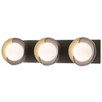 Brooklyn Double Shade Straight Bathroom Vanity Light - Oil Rubbed Bronze / Modern Brass