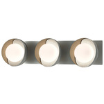 Brooklyn Double Shade Straight Bathroom Vanity Light - Vintage Platinum / Soft Gold