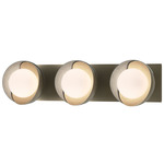 Brooklyn Double Shade Straight Bathroom Vanity Light - Soft Gold / Vintage Platinum