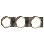 Brooklyn Double Shade Straight Bathroom Vanity Light - Sterling / Oil Rubbed Bronze