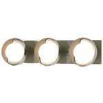 Brooklyn Double Shade Straight Bathroom Vanity Light - Sterling / Soft Gold