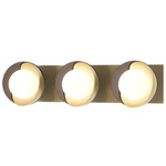 Brooklyn Double Shade Straight Bathroom Vanity Light - Modern Brass / Black