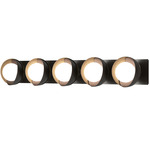 Brooklyn Double Shade Straight Bathroom Vanity Light - Oil Rubbed Bronze / Soft Gold