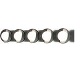 Brooklyn Double Shade Straight Bathroom Vanity Light - Vintage Platinum / Black