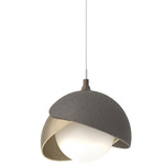 Brooklyn Double Shade Pendant - Dark Smoke / Soft Gold