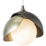 Brooklyn Double Shade Pendant - Dark Smoke / Modern Brass