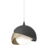 Brooklyn Double Shade Pendant - Black / Soft Gold