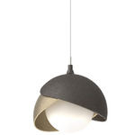 Brooklyn Double Shade Pendant - Oil Rubbed Bronze / Soft Gold