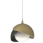 Brooklyn Double Shade Pendant - Modern Brass / Black