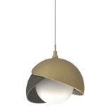 Brooklyn Double Shade Pendant - Modern Brass / Natural Iron