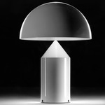 Atollo White Metal Table Lamp - White / White
