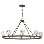 Gatsby Oval Chandelier - Bronze / Crystal