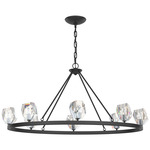 Gatsby Oval Chandelier - Black / Crystal