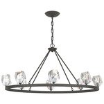 Gatsby Oval Chandelier - Natural Iron / Crystal