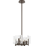 Arc Pendant / Semi Flush Ceiling Light - Bronze / White Swirl