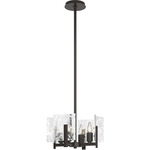 Arc Pendant / Semi Flush Ceiling Light - Oil Rubbed Bronze / White Swirl
