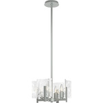 Arc Pendant / Semi Flush Ceiling Light - Vintage Platinum / White Swirl