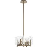 Arc Pendant / Semi Flush Ceiling Light - Soft Gold / White Swirl