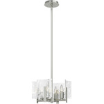 Arc Pendant / Semi Flush Ceiling Light - Sterling / White Swirl