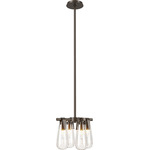 Eos Pendant / Semi Flush Light - Bronze / Clear