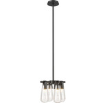 Eos Pendant / Semi Flush Light - Black / Clear