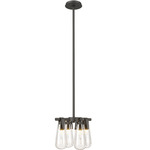 Eos Pendant / Semi Flush Light - Natural Iron / Clear