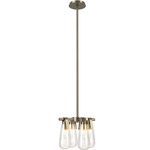 Eos Pendant / Semi Flush Light - Soft Gold / Clear