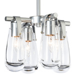 Eos Pendant / Semi Flush Light - Sterling / Clear