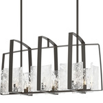 Arc Linear Pendant - Dark Smoke / White Swirl