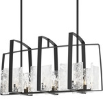 Arc Linear Pendant - Black / White Swirl