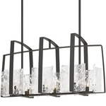 Arc Linear Pendant - Natural Iron / White Swirl
