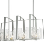 Arc Linear Pendant - Vintage Platinum / White Swirl