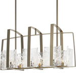 Arc Linear Pendant - Soft Gold / White Swirl