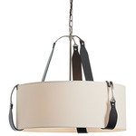 Saratoga Pendant - Polished Nickel / Flax