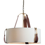 Saratoga Pendant - Antique Brass / Natural Anna
