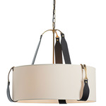 Saratoga Pendant - Antique Brass / Flax