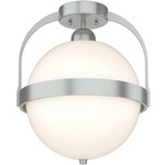 Atlas Semi Flush Ceiling Light - Vintage Platinum / Opal